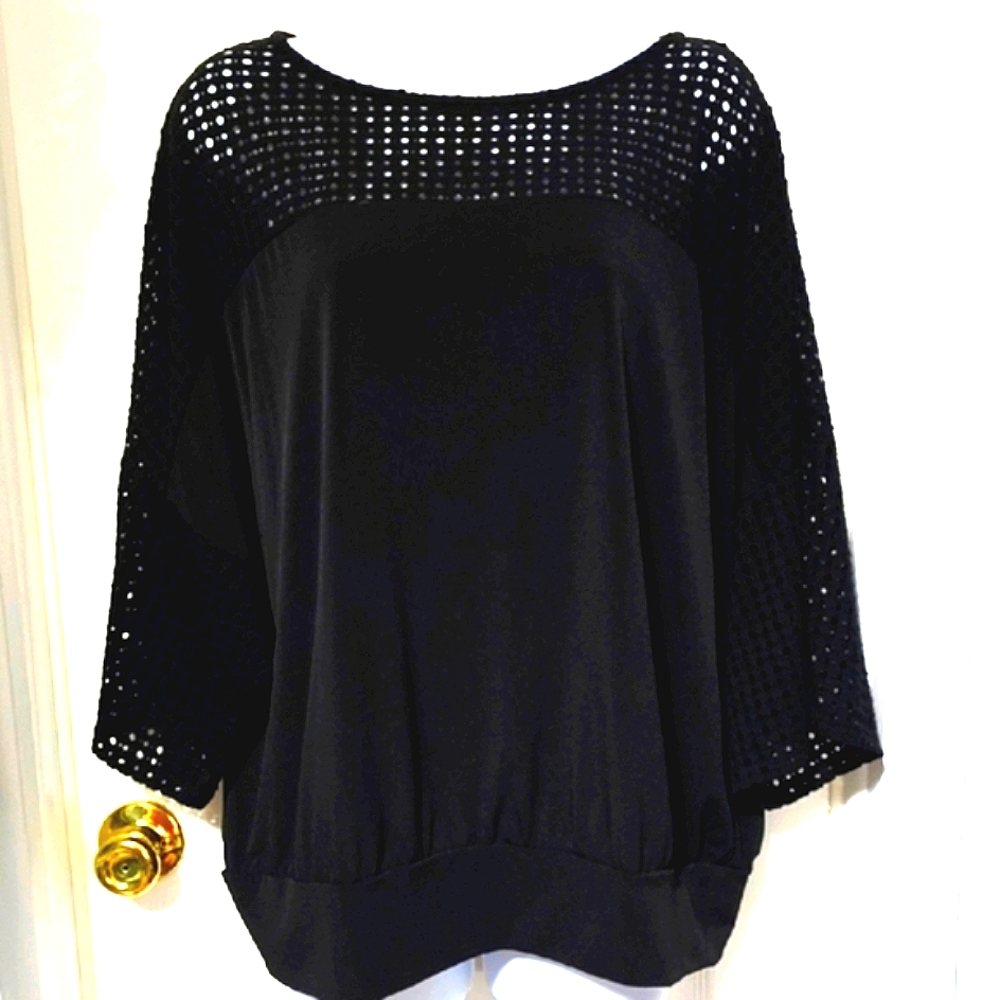 Chico's Black Dolman Sleeve Relaxed Blouse